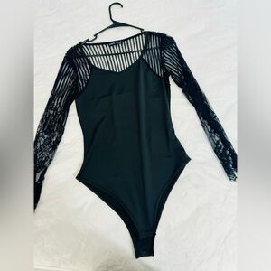Silly lace accent bodysuit